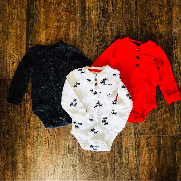 SOLD! Carter’s Thermal Henley Bodysuits - Picture 1 of 2